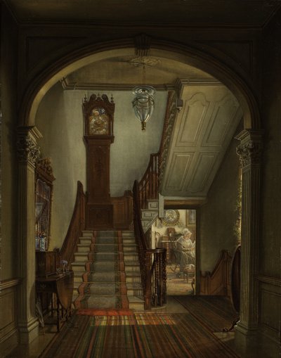 階段の上の古い時計、1868 作： Edward Lamson Henry