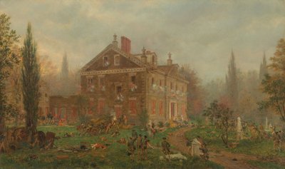 1777年、ジャーマンタウンの戦いにおけるチューの家の攻撃 作： エドワード・ランボン・ヘンリー