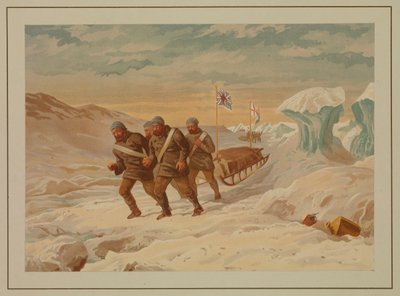 極地のスケッチ北極探検に失敗して船に戻る 作： Edward Lawton Moss