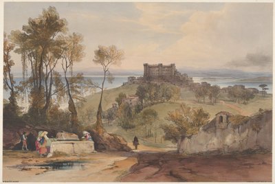 ローマとその周辺地域のブラチアーノビュー、プレート2、1841年。 作： Edward Lear