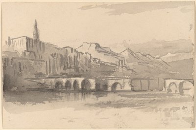 距離ヴェンティミリア、18841885 で山と橋します。 作： Edward Lear