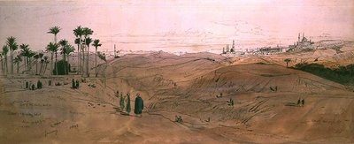 カイロ（ペン＆インク、水彩、紙） 作： Edward Lear