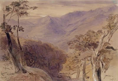 カララ、1861年（紙にペン、鉛筆、インク、トイレ） 作： Edward Lear