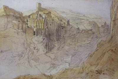 パレスチナ、Dar Mar Sabbas 作： Edward Lear