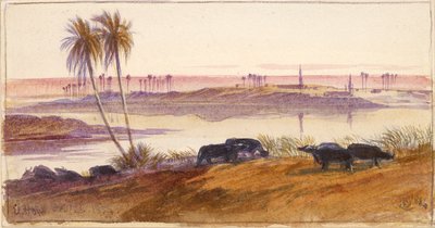 エルホン、エジプト、1884年 作： Edward Lear