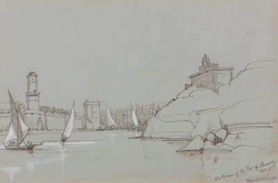 マルセイユ港への入り口 作： Edward Lear