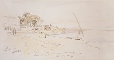 エジプト・エスネ、1854年 作： Edward Lear
