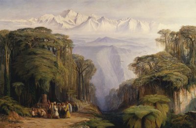 インド、ダージリン出身のカンチェンジュンガ、1879年。 作： Edward Lear