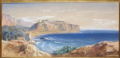 Cap d "Ailのモナコ、1865 作： Edward Lear