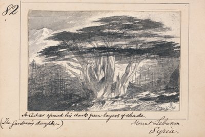 シリア、レバノン山-杉が濃い緑色の陰を広げた 作： Edward Lear