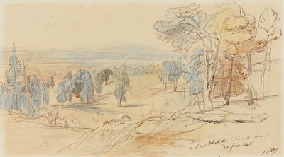 1848年6月23日、ギリシャのカステッラとハルシスからアフメットアガに向かう途中 作： Edward Lear