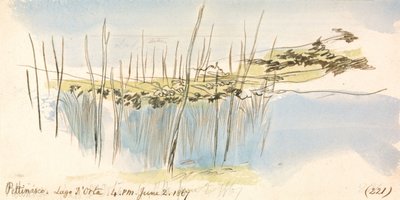 ペッテナスコ、オルタ湖、1867年6月2日午後4時 (221) 作： Edward Lear