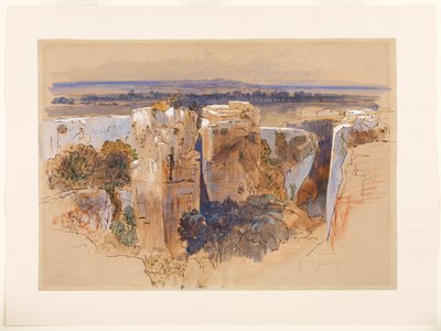 シラキュースの採石場、1847年6月11日 作： Edward Lear