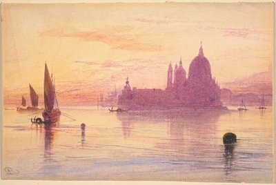 サンタ・マリア・デッラ・サルーテ、ヴェネツィア、夕暮れ時 作： Edward Lear