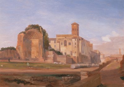 ヴィーナスとローマの神殿、ローマ、1840年。 作： Edward Lear