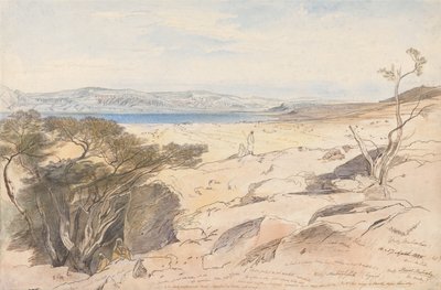 死海、1858年4月16日と17日 作： Edward Lear