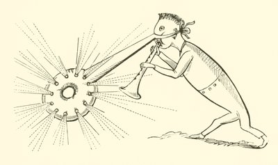 鼻が光っているドン（彫刻作品 作： Edward Lear