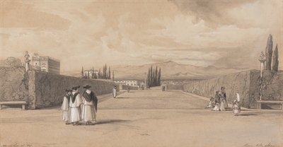ヴィッラ・アルバーニの庭園 作： Edward Lear