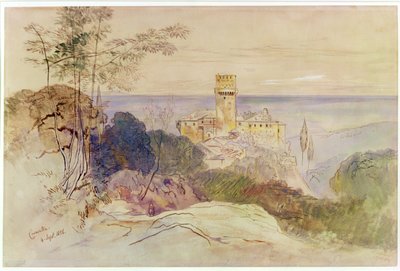 カラカラ修道院、1856（紙にペンとインクとトイレ） 作： Edward Lear