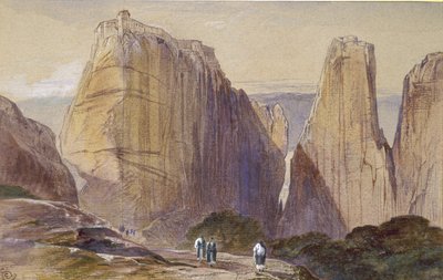 メテオラ修道院、19 世紀 作： Edward Lear