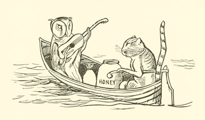 フクロウとプッシーキャット」（版画 作： Edward Lear