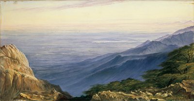 モンテ・ジェネローゾのロンバルディア平原、1880年 作： Edward Lear