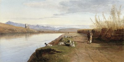 ローマのカンパーニャ、1860 作： Edward Lear