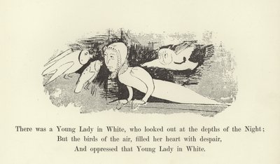 夜の深みを見つめるホワイトの若い女性がいました 作： Edward Lear