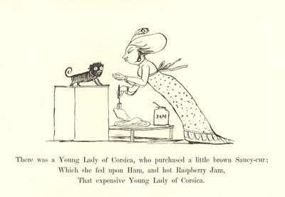 コルシカ島の若い女性がいて、茶色のソーシーキュアを購入しました。 作： Edward Lear