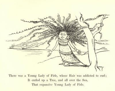 髪がカールにハマっていたFirleの若い女性がいました 作： Edward Lear