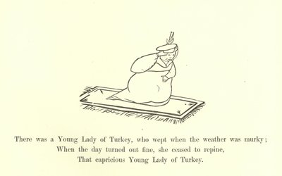 天候が暗いときに泣いたトルコの若い女性がいました 作： Edward Lear