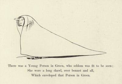 緑の若者がいて、めったに見られない 作： Edward Lear