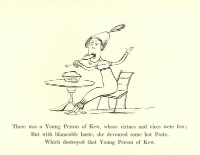 美徳と悪徳がほとんどなかったキューの若い人がいました 作： Edward Lear