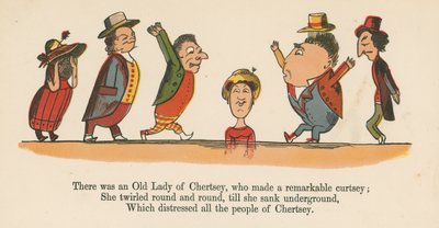 フレデリックウォーンアンドロンドン発行の「A Book of Nonsense」から注目のカーツを作ったチャーチの老婦人が1875年頃ロンドンにいた 作： Edward Lear