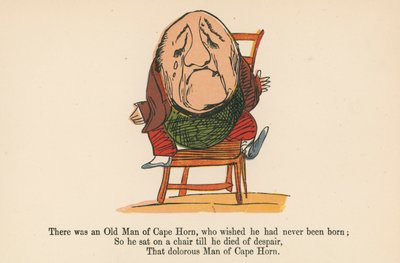 1875年頃にロンドンのフレデリックウォーンアンドカンパニー発行の「無意味な本」から生まれたことを望まないケープホーン岬の老人がいました。 作： Edward Lear