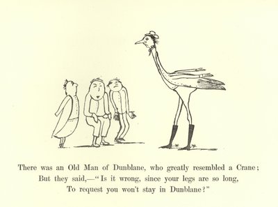 鶴に非常に似ていたダンブレーンの老人がいました 作： Edward Lear