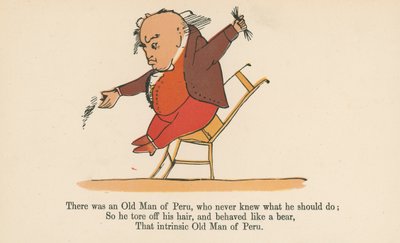1875年頃にロンドンのフレデリックウォーンアンドカンパニー発行の「無意味な本」から、何をすべきかわからないペルーの老人がいました。 作： Edward Lear