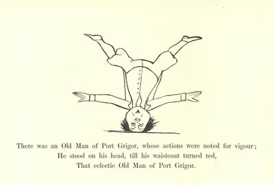 ポートグリゴールの老人がいて、その行動は活気があるとされていました 作： Edward Lear