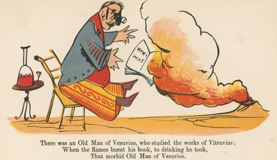 1875年にロンドンのフレデリックワーンアンドカンパニー発行の「無意味の書」からヴィトルヴィウスの作品を研究したベスビオの老人がいました。 作： Edward Lear