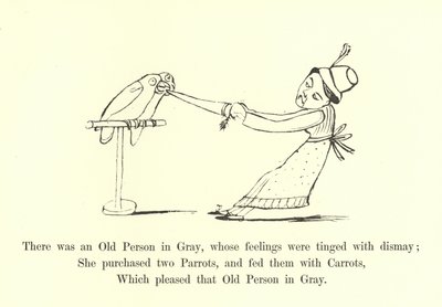 灰色の老人がいて、その感情は落胆を帯びていました 作： Edward Lear