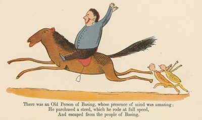 1875年頃にロンドンのフレデリックウォーンアンドカンパニーから出版された 『A Book of Nonsense』から、心の臨場感がすごい、古い基礎の人がいました。 作： Edward Lear