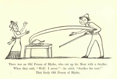 ブライスの老人がいて、鎌で肉を切りました 作： Edward Lear