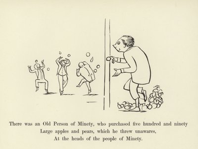 五百九十九の大きなリンゴとナシを購入した鉱山の老人がいました 作： Edward Lear