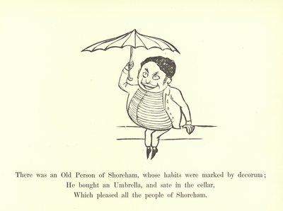 ショーラムの老人がいたが、その習慣は礼儀正しさによってマークされていた 作： Edward Lear
