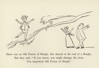 スラウの老人がいて、ボウの終わりに踊っていた 作： Edward Lear