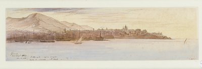 ジェノヴァの眺め、1864 作： Edward Lear