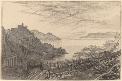 丘の中腹からの湾の眺め (アマルフィ) 作： Edward Lear