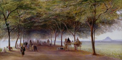 ギザのピラミッドロードのビュー 作： Edward Lear