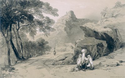 ローマとその周辺の景色：スビアコ地区のセルヴァーラ 作： Edward Lear