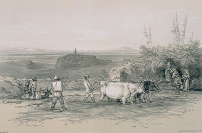 ローマとその近郊の景色：スビアコ近くの町ロイアテ 作： Edward Lear